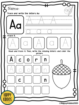 ABC Practice Worksheets for Kindergarten Set 2
