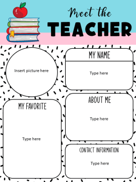 EDITABLE Meet the Teacher - Back to School  (Set 1)