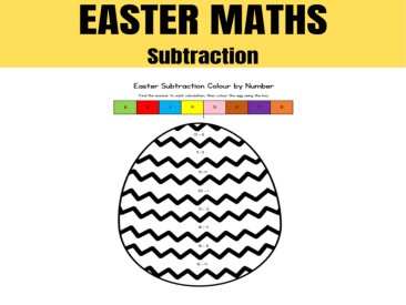 Easter Subtraction Colour By Number