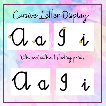 Cursive Writing Display Letters