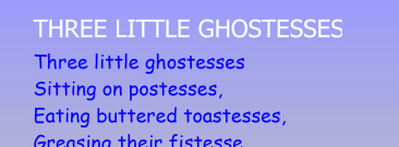 Three Little Ghostesses poem