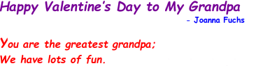 Valentine Poem to Grandad