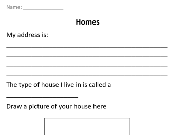 Homes - flipchart and worksheet