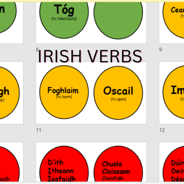 Irish Verbs - one syllable two syllable and irregular