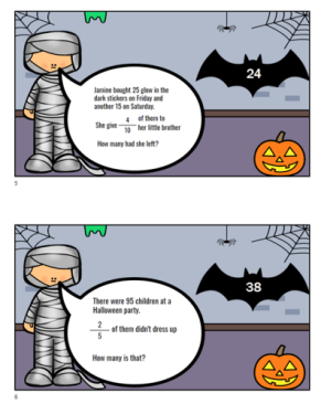 Halloween Maths-Fractions and Percentages