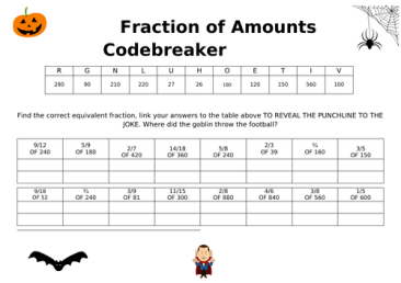 Halloween - Fraction of Amount Codebreaker