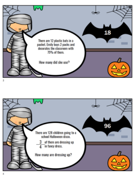 Halloween Maths-Fractions and Percentages