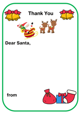 Thank You Letter to Santa Writing Template
