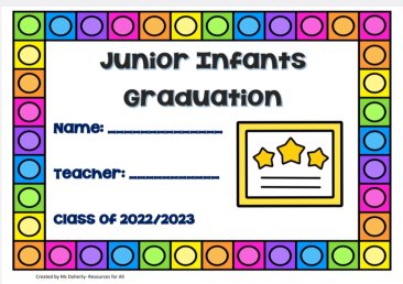 Junior Infants Graduation Certificates