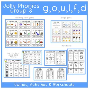 Phonics - g, o, u, l, f, d (Jolly Phonics Group 3)
