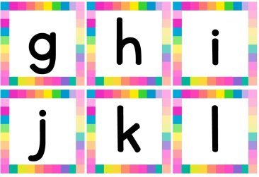 Rainbow Alphabet/Aibitír - lowercase (Including Gutaí Fada)