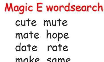 Magic E wordsearch