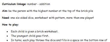 math dice bricks