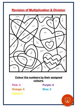 Colour by Number- simple revision of multiplication and division