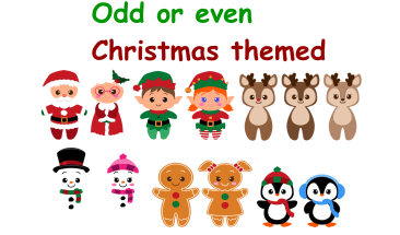 Christmas themed maths (odd or even) Junior classes