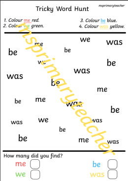 Tricky Word Hunts (All Lists Included) (High Frequency/Sight Words) 18 Pages!!