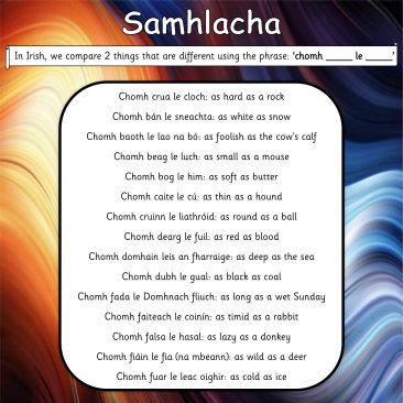 Samhlacha (Irish similies)
