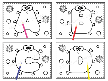 Alphabet Germ Coloring Book & Pages for Kids