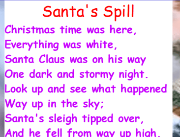 "Santa's Spill" Christmas poem