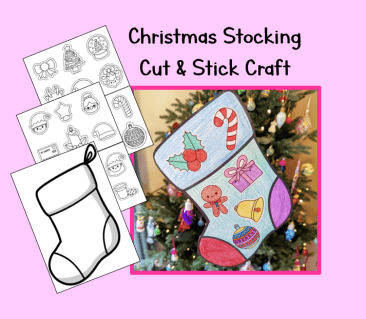 Christmas Stocking Cut & Stick Craft - Scissor Skills Activity