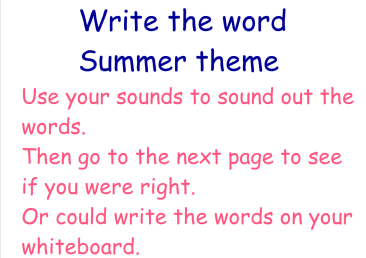 Summer word/sound assessment flipchart