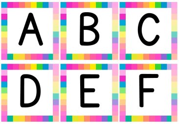 Rainbow Alphabet/Aibitír - Uppercase (Including Gutaí Fada)