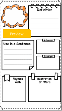 Word of the Day or Week Activity Template