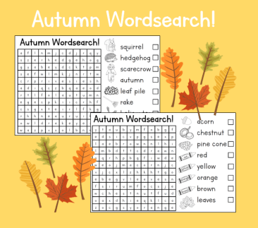 Autumn Wordsearch - Autumn Activity - Autumn Vocabulary